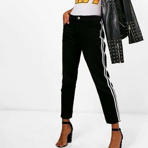 Sports Stripe Boyfriend Jeans